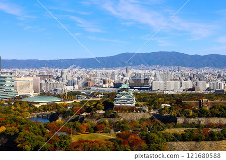 Osaka Castle, autumn, autumn leaves, Osaka Castle Park, high and fat autumn sky, Osaka Castle walk, Osaka sightseeing, inbound, Osaka Castle in autumn 121680588
