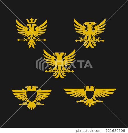 heraldic eagle double head in vector format very easy to edit. 121680606