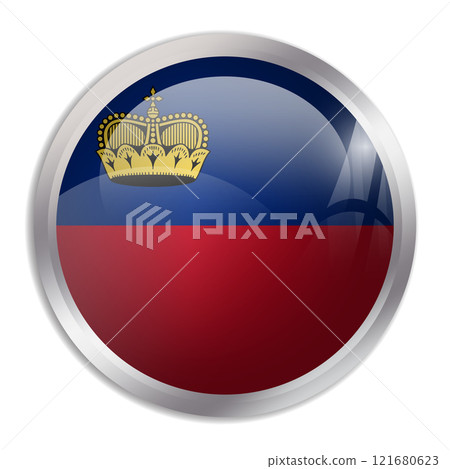 Liechtenstein flag - glossy circle button displays a colorful flag representing a country cultural identity and heritage. The essence of national pride and unity. Liechtenstein flag - glossy circle button displays a colorful flag representing a country cultural identity and heritage. The essence of national pride and unity. 121680623