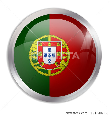 Portugal flag - glossy circle button displays a colorful flag representing a country cultural identity and heritage. The essence of national pride and unity. Portugal flag - glossy circle button displays a colorful flag representing a country cultural identity and heritage. The essence of national pride and unity. 121680702