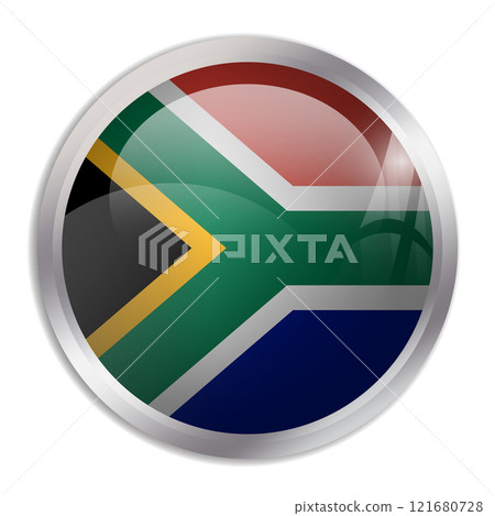 South Africa flag - glossy circle button displays a colorful flag representing a country cultural identity and heritage. The essence of national pride and unity. South Africa flag - glossy circle button displays a colorful flag representing a country cultural identity and heritage. The essence of national pride and unity. 121680728