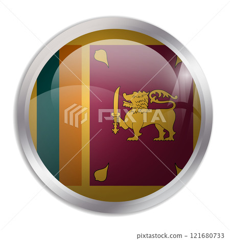 Sri Lanka flag - glossy circle button displays a colorful flag representing a country cultural identity and heritage. The essence of national pride and unity. Sri Lanka flag - glossy circle button displays a colorful flag representing a country cultural identity and heritage. The essence of national pride and unity. 121680733