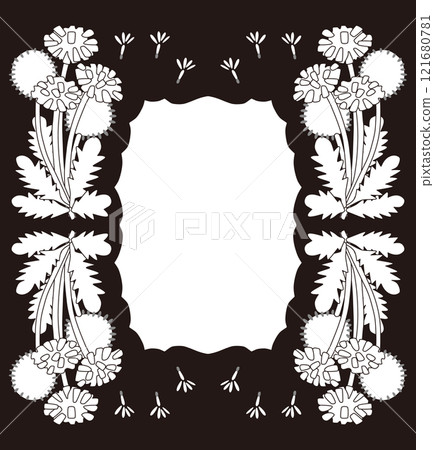 蒲公英線描向量幀 121680781