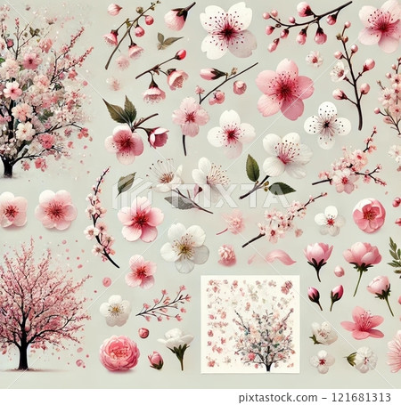 beautiful cherry blossom illustration 121681313