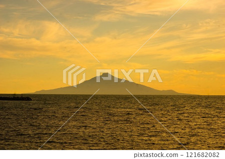 Wakkanai scenery: Evening view of Cape Noshappu (Rishiri Fuji) Wakkanai scenery: Evening view of Cape Noshappu (Rishiri Fuji) 121682082