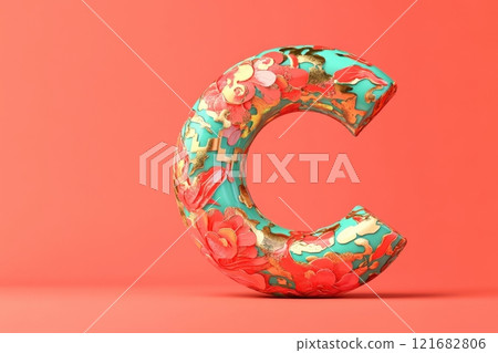 C is made of a material that looks like marble 121682806