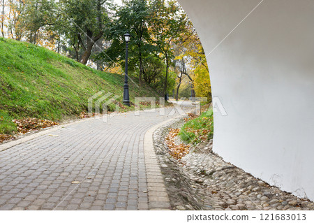Walkway in the park in the summer Walkway in the park in the summer 121683013