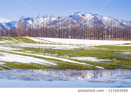 Hidaka Mountains, Erimo Tokachi National Park and Tokachi Plain in early spring Hidaka Mountains, Erimo Tokachi National Park and Tokachi Plain in early spring 121683680