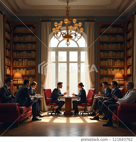 A relaxed conversation room 121683762
