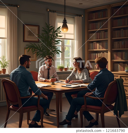 氣氛平靜的討論室 121683790