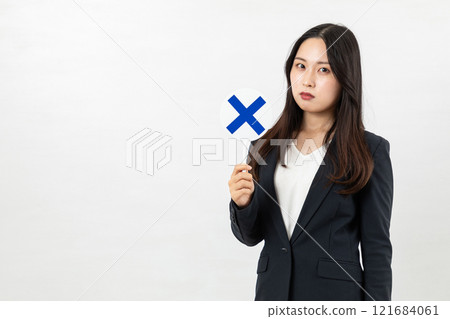 Business woman with a cross mark 01 Business woman with a cross mark 01 121684061
