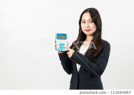 Business woman with a calculator 02 121684067