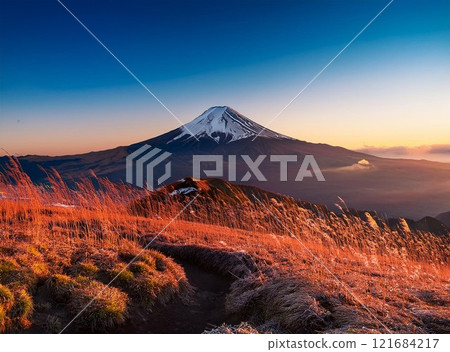 Mount Fuji at sunrise 121684217