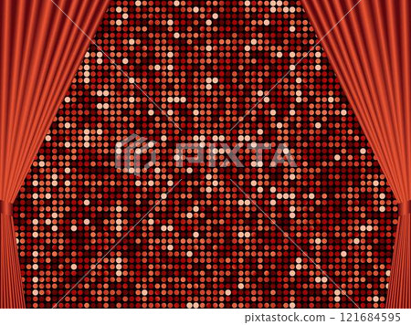 Curtains, mirror tiles 10 red 121684595