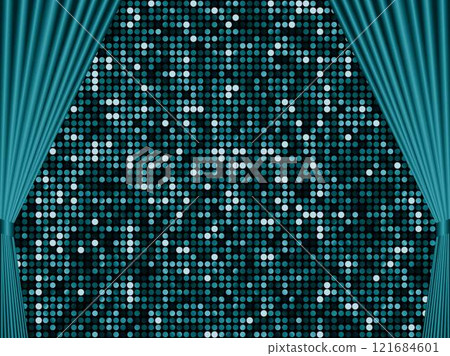 Curtains, mirror tiles 16 blue green Curtains, mirror tiles 16 blue green 121684601