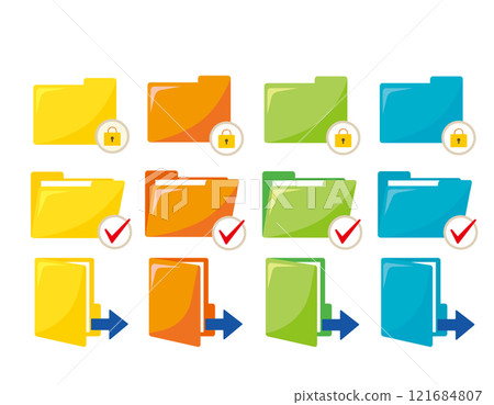 文件夾文檔文件圖標的矢量圖 121684807