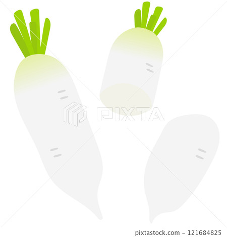 Radish Cut radish Set Illustration Vector illustration Simple 121684825