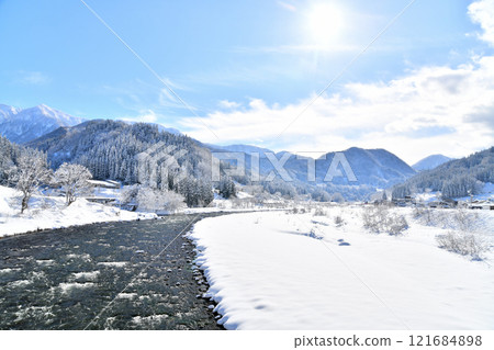 Chuo Bridge, Otari Village, Nagano Prefecture / Looking upstream from Himekawa River (Otari Village, Nagano Prefecture) [2024.12] 121684898