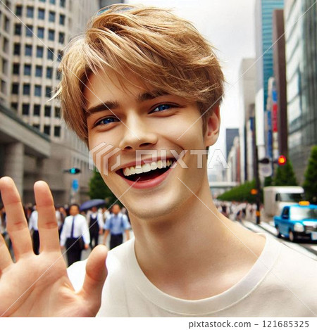 微笑的金髮男人 121685325
