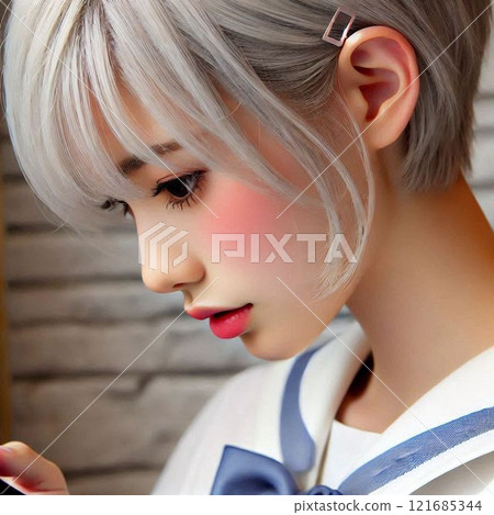 Head-down high school girl 121685344