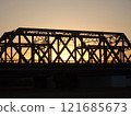 Iron bridge and sunrise 121685673