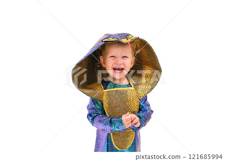 Child in a snake costume in an egg 121685994