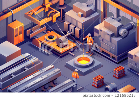 People working in a foundry - 3 121686213