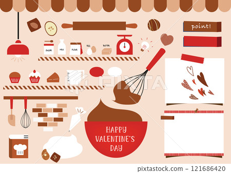 Chocolate candy making illustration 121686420
