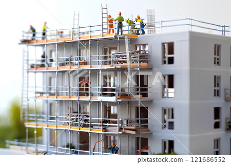 建築改造及外牆施工現場 建築改造及外牆施工現場 121686552