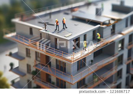 Waterproofing and repair work on a building 121686717