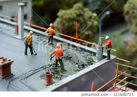 Waterproofing and repair work on a building 121686721