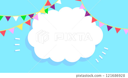 花環和雲壁紙素材 121686928