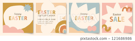 Easter square background design set 121686986
