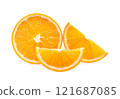 Orange fruit isolated on white background 121687085