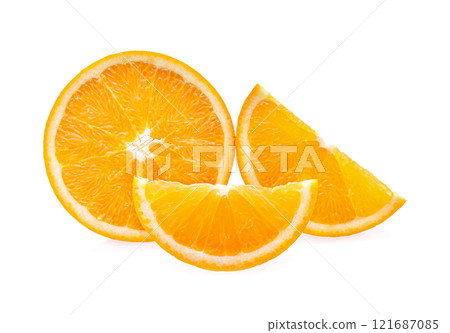 Orange fruit isolated on white background 121687085