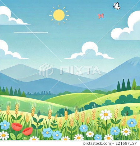 Grassland Natural Scenery 121687157