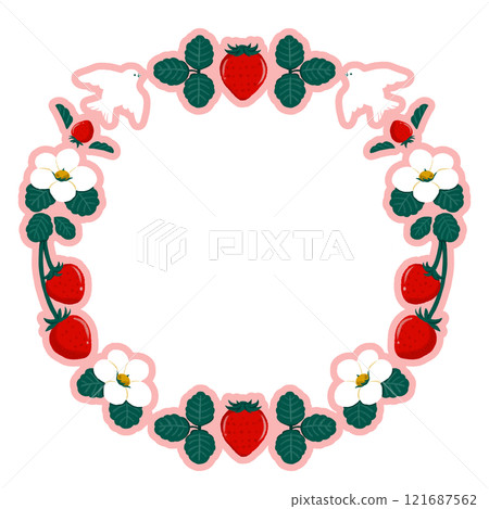 Strawberry frame background_circular 121687562