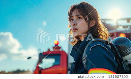 Disaster Prevention Day ~ Female Firefighter 03 121687593