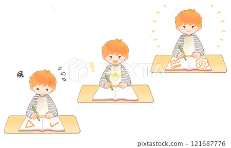 Studying children growth illustration set 121687776