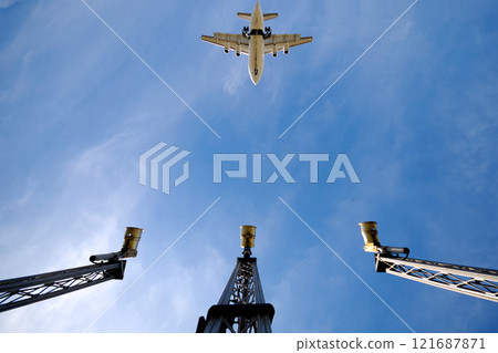 Plane and airport 121687871