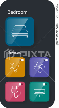 Smart Home Application Interface for Managing Room Devices Smart Home Application Interface for Managing Room Devices 121688567