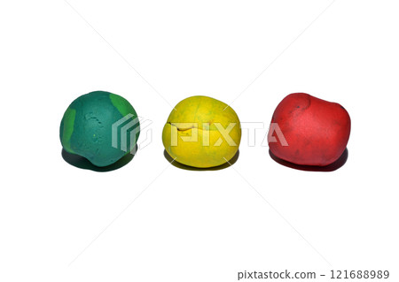 Different colored balls made from plasticine. Different colored balls made from plasticine. 121688989