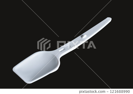 Disposable plastic spoon, white. Disposable plastic spoon, white. 121688990
