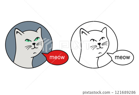 Abstract cat says meow 121689286
