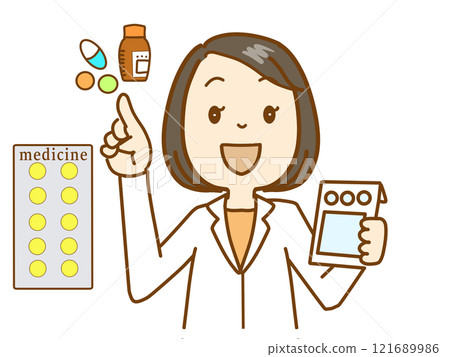 藥劑師解釋藥物。 121689986