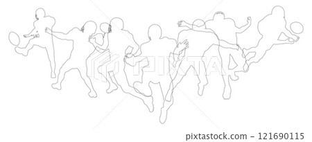 American Football Silhouette Player Silhouettes 121690115