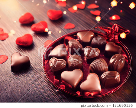 情人節巧克力有很多心 121690136