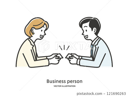 女辦公室職員交換名片 121690263