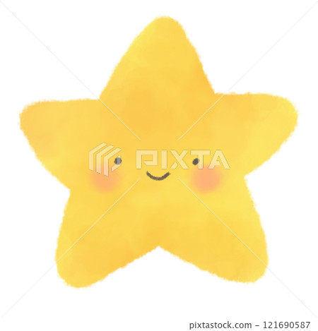 一個有臉的明星的可愛水彩插圖 一個有臉的明星的可愛水彩插圖 121690587