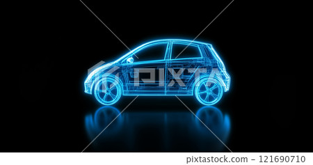 3D全息影像的汽车图片 121690710